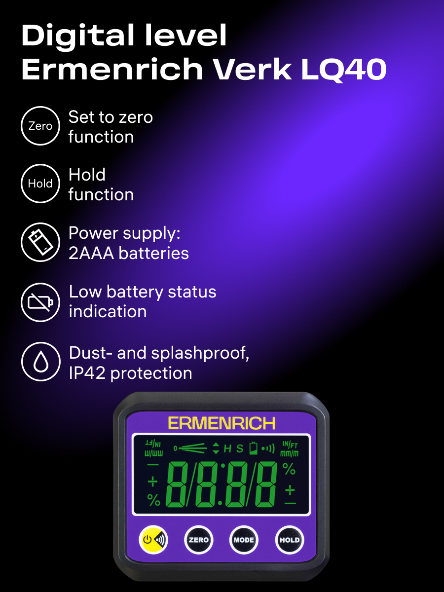 Цифровой уровень Ermenrich Verk LQ40