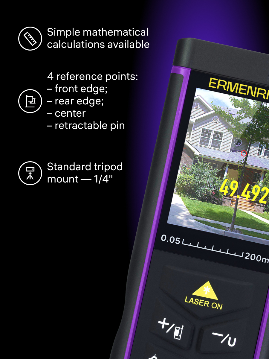 Лазерная рулетка Ermenrich PRO LR100, с камерой