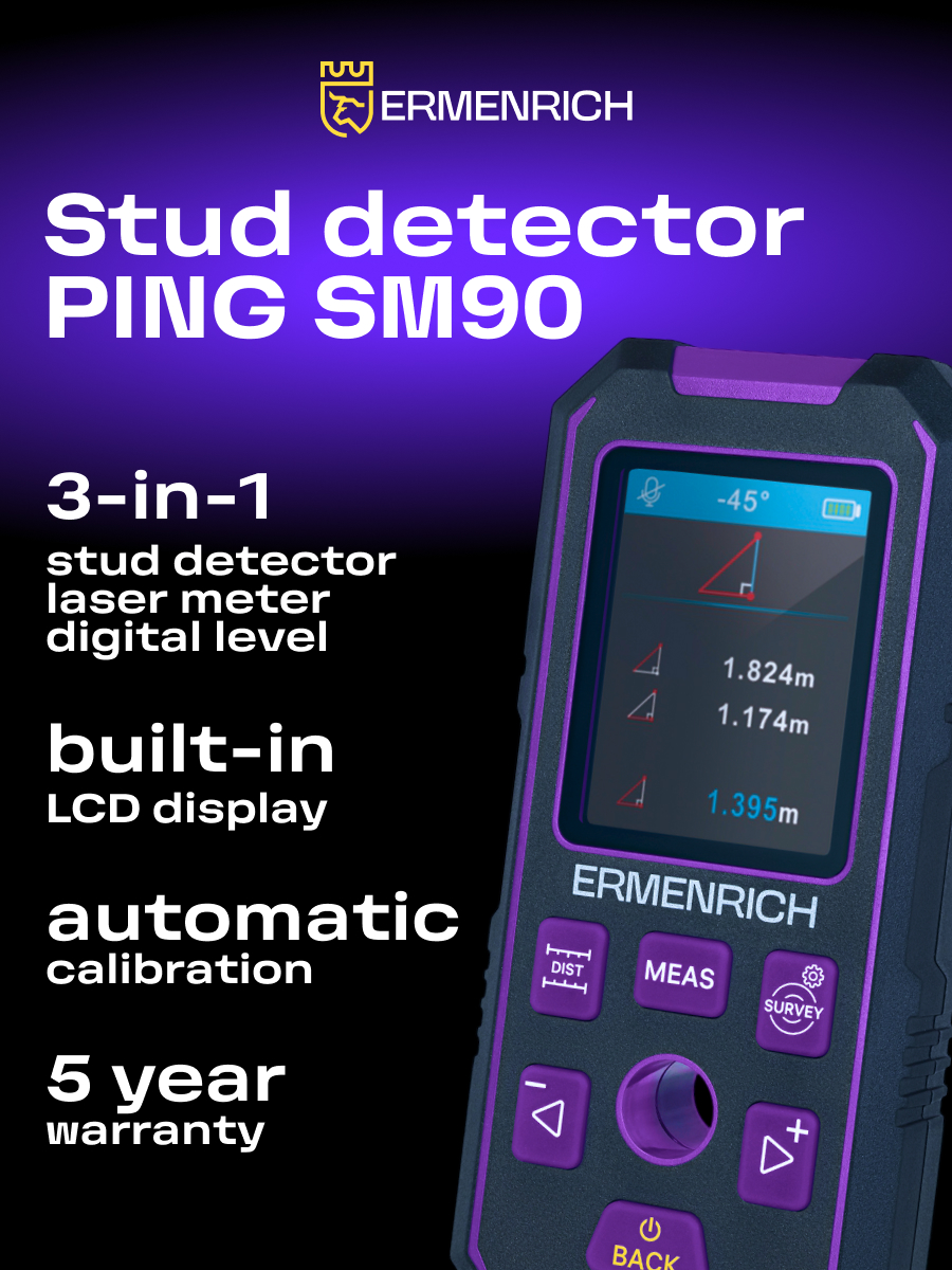 Детектор скрытой проводки Ermenrich Ping SM90