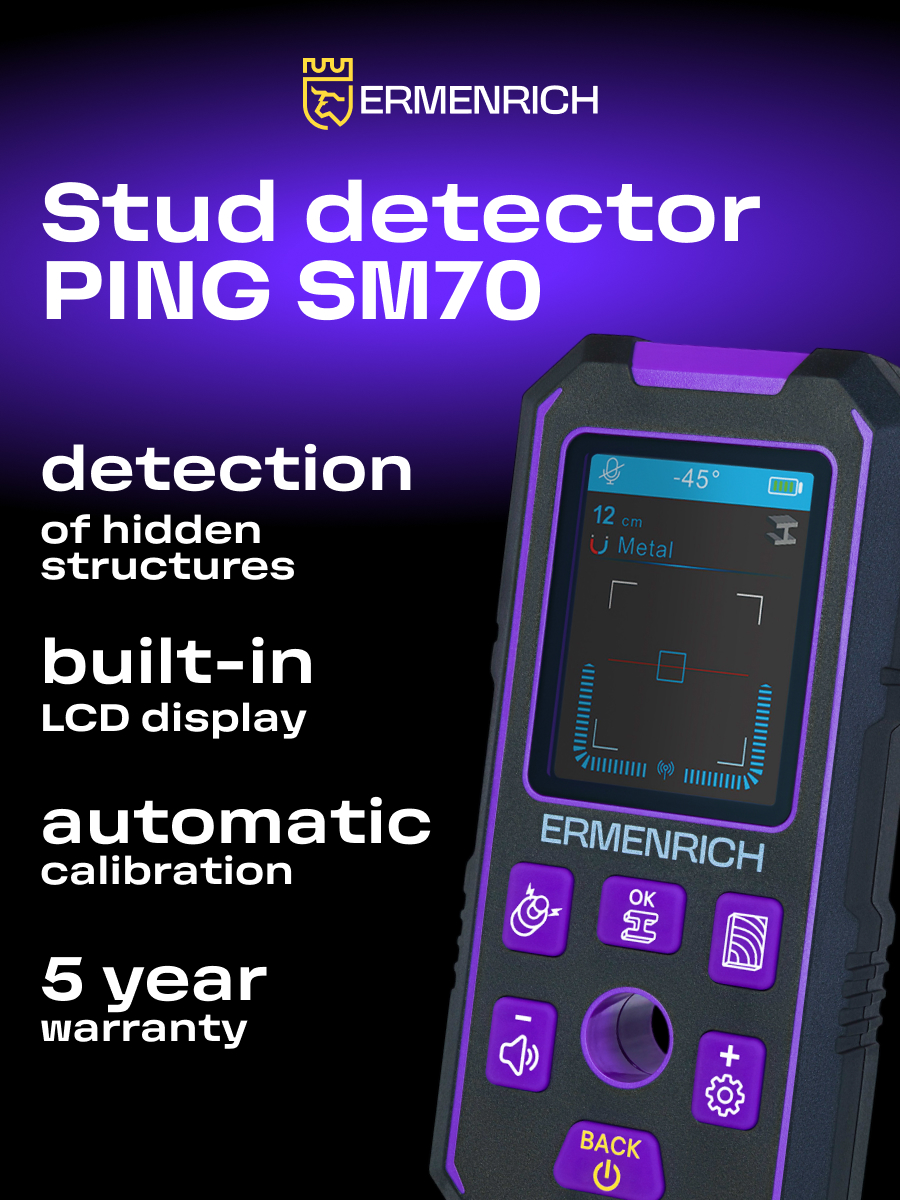 Детектор скрытой проводки Ermenrich Ping SM70