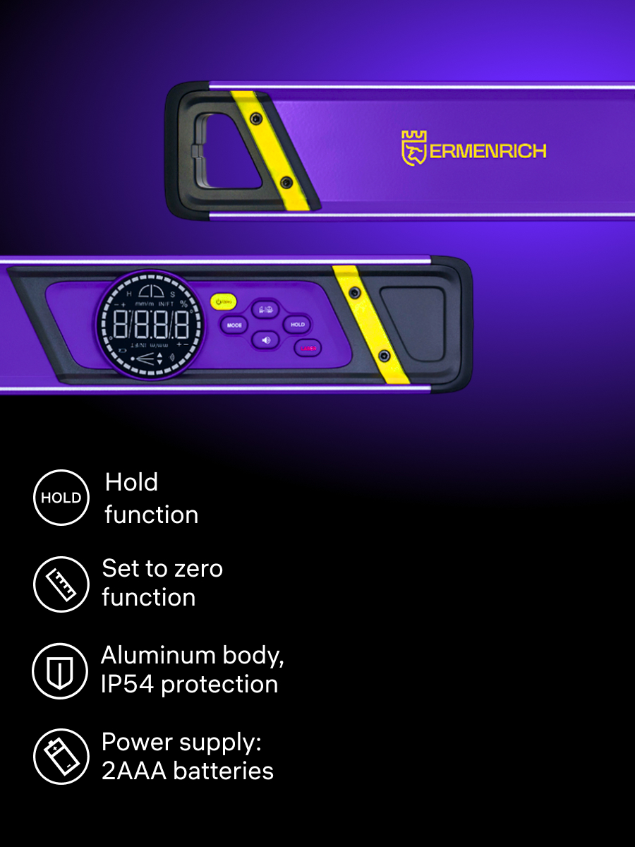 Цифровой уровень Ermenrich Verk LD40, с лазером