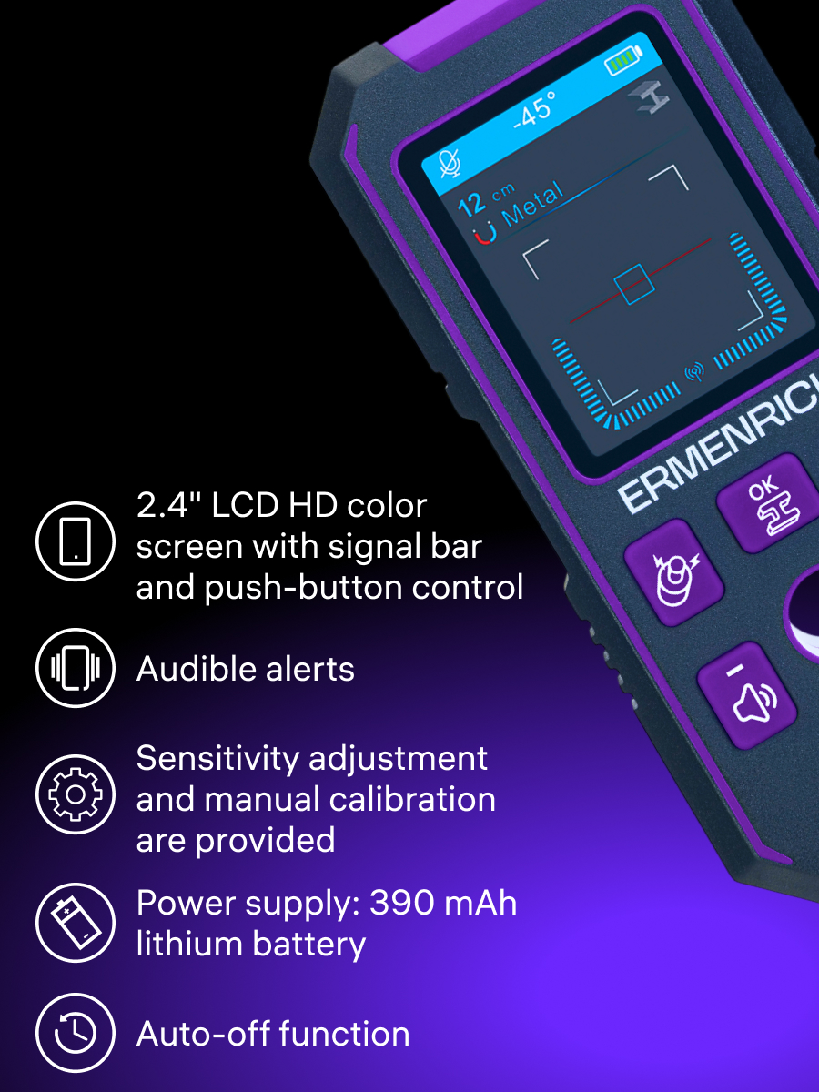Детектор скрытой проводки Ermenrich Ping SM70
