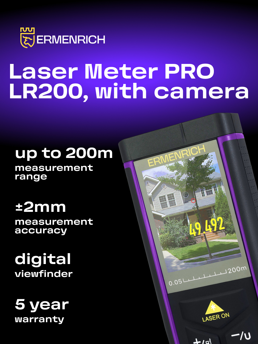 Лазерная рулетка Ermenrich PRO LR200, с камерой