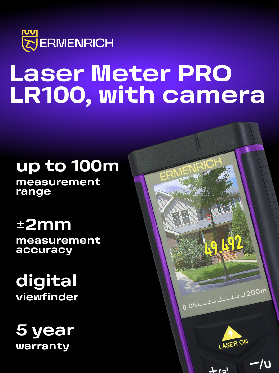 Лазерная рулетка Ermenrich PRO LR100, с камерой