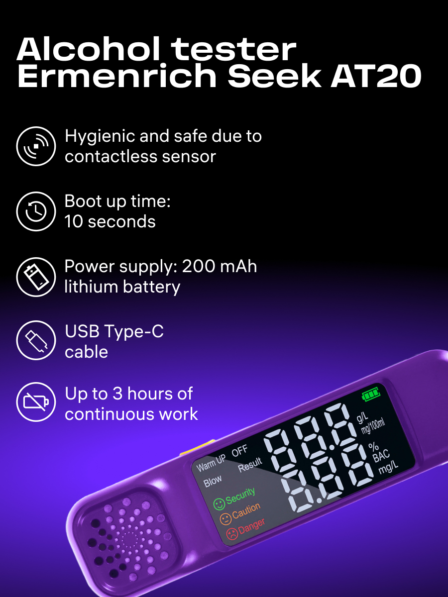 Алкотестер Ermenrich Seek AT20